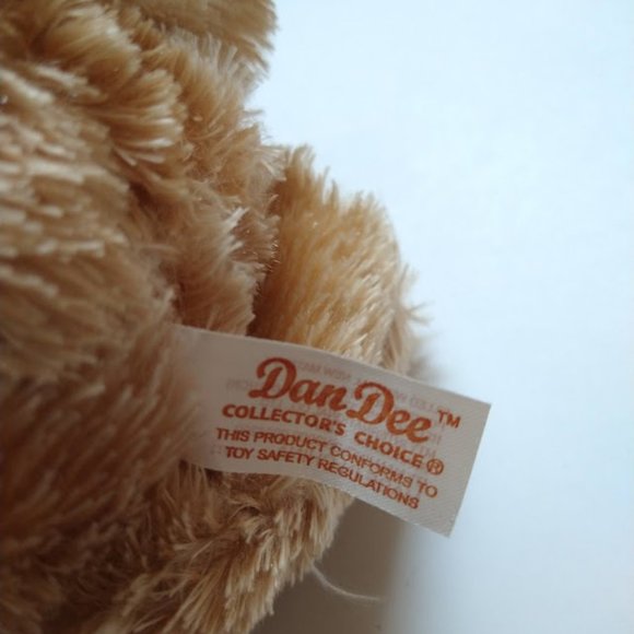 Dan Dee Valentine's Tan Bear 6" Plush With Heart Ribbon and Heart on Foot - Picture 6 of 7